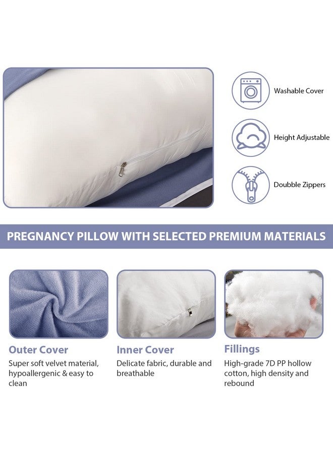 Pregnancy Pillow 57 Inches U Shaped Maternity Pillow With Removable Cover Full Body Pillow Support For Back Hips Legs Belly