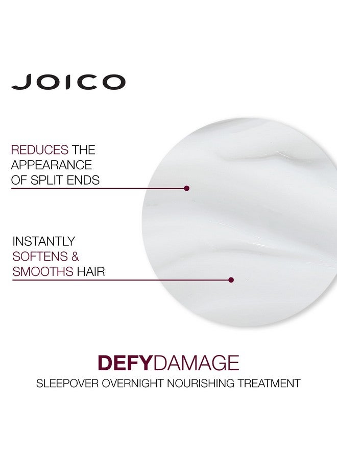 Defy Damage Sleepover Overnight Nourishing Treatment Instantly Softens & Smooths Strengthen Bonds Reduce Breakage & Split Ends No Rinse Formula With Arginine & Keratin 3.38 Oz