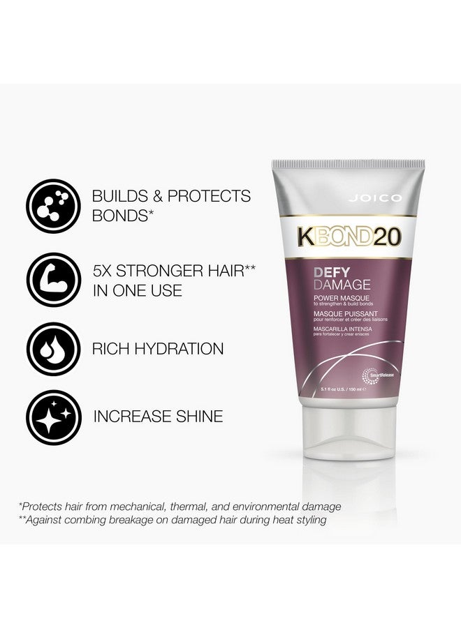 Defy Damage Kbond20 Power Masque For Stronger Hydrated Hair Colorsafe Rebuild & Protect Bonds Parabenfree Animaltest Free Formula 5.1 Oz