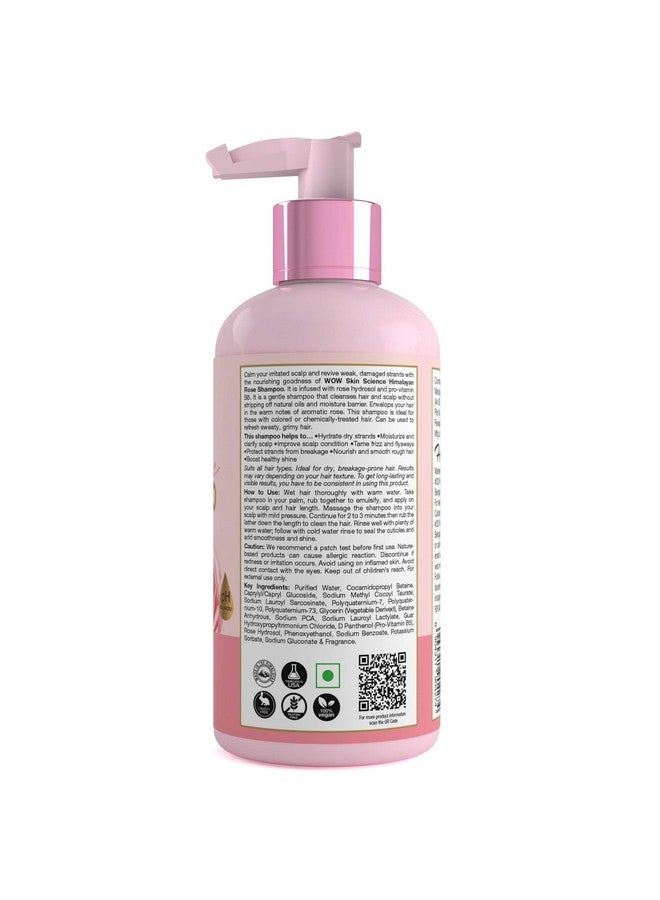 Himalayan Rose Shampoo With Rose Hydrosol, Coconut Oil, Almond Oil & Argan Oil For Volumnising Hair, Anti Smelly Scalp No Parabens, Sulphate, Silicones, Color & Peg 300Ml