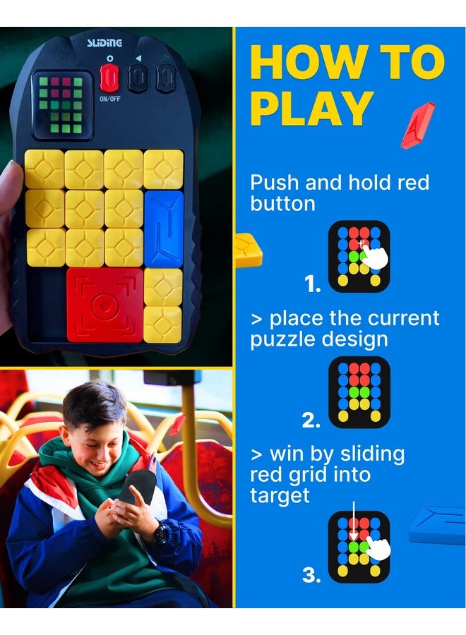 Klotski Puzzle Game 500 Entertaining Fun & Mind Training Iq Puzzles Unblock Super Slide Electronic Sliding Puzzle Brain Game Toy