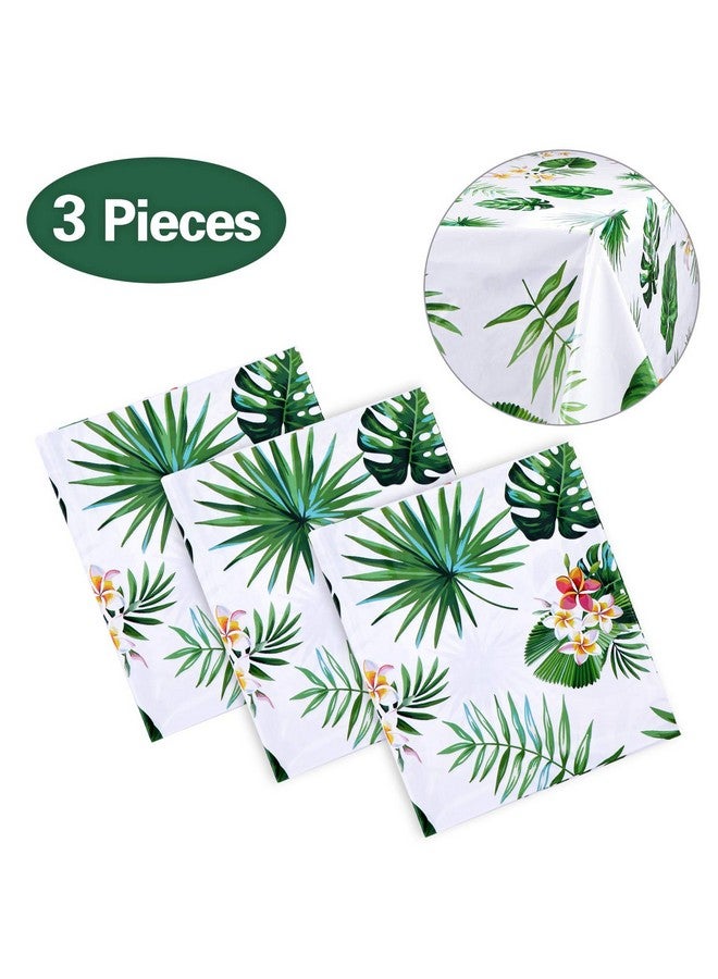 3 Pack Hawaiian Luau Tablecloths For Party Decoration Hawaii Disposable Plastic Rectangular Table Covers Aloha Tropical Palm Leaves Table Cloth Summer Beach Kids Birthday Cocktail Party Supplies