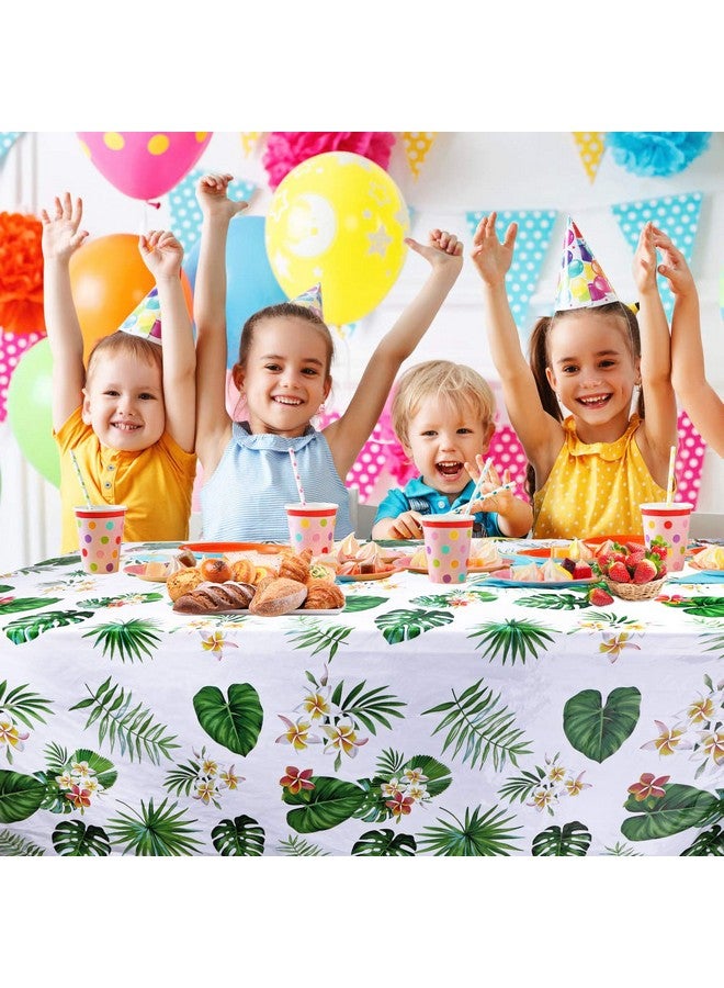 3 Pack Hawaiian Luau Tablecloths For Party Decoration Hawaii Disposable Plastic Rectangular Table Covers Aloha Tropical Palm Leaves Table Cloth Summer Beach Kids Birthday Cocktail Party Supplies