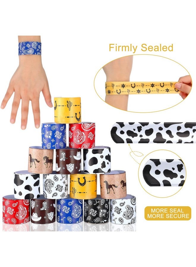 48 Pack Western Party Slap Bracelets Cowboy Cowgirl Bracelets Horse Wristbands For Western Themed Parties Kids Birthday Party Favors Supplies Decorations 8 Styles