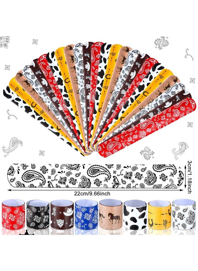 48 Pack Western Party Slap Bracelets Cowboy Cowgirl Bracelets Horse Wristbands For Western Themed Parties Kids Birthday Party Favors Supplies Decorations 8 Styles