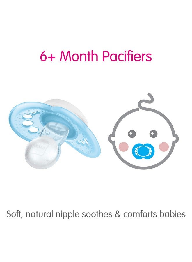 Mam Night Pacifiers Mam Pacifiers 6+ Months Best Pacifier For Breastfed Babies Glow In The Dark Pacifier Baby Boy Pacifier 6 16 (Pack Of 2)