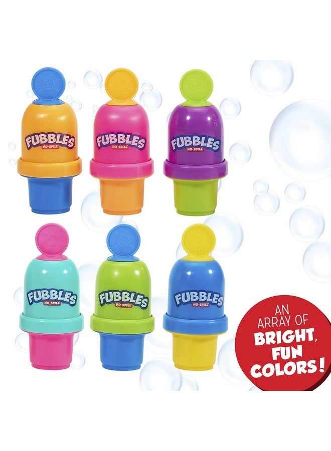 Fubbles No Spill Bubble Tumbler Minis Party Favor 12 Pack Bubble Toy For Babies Toddlers And Kids Includes 2Oz Bubble Solution And A Wand Per Bottle (Assorted Colors)