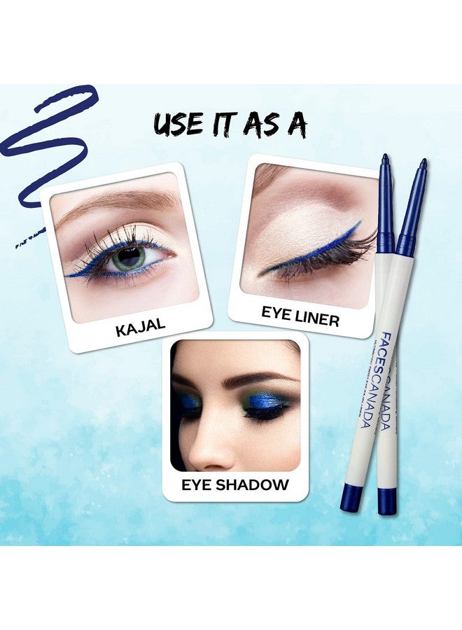 Ultime Pro Twist Metallic Eye Kajal Liner Stick - Azure,0.35G|High Impact Intense Color In 1 Stroke|24Hr Long Stay|Matte Finish|Soft Texture|Waterproof&Smudgeproof|Made With Carnauba Wax