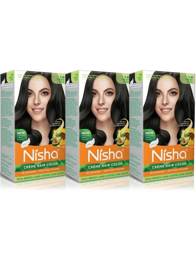 Crème Hair Color Natural Black Hair Color For Men And Women Long Lasting Ammonia Free Hair Color Natural Look Hair Color With Henna Extracts Pack Of 3 …