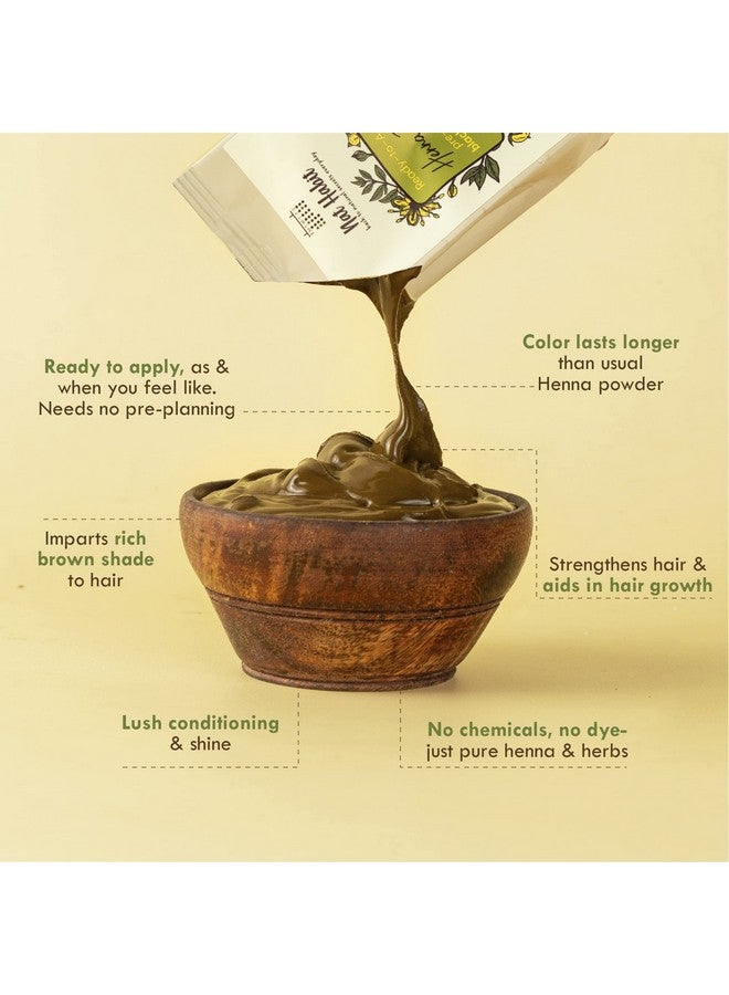 Ready-To-Apply Henna Paste & Tamarind Kasturi Lepa - Face Pack The Perfect Choice For Deep Conditioning With Rich Dark Brown Color, Skin Care And Hair Growth Boost, 3 Count