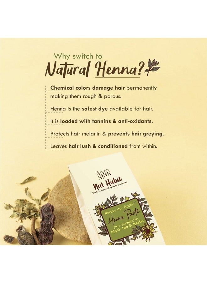 Ready-To-Apply Henna Paste & Tri Leaf Nutrimask- Hair Mask- The Ideal Combo For Hair Deep Conditioning & Hair Fall With Rich Dark Brown Color (Combo Pack Of 3)