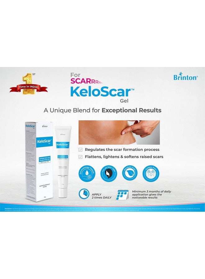 Keloscar Gel | Surgical Scar Gel For All Skin Types Stimulates Skin Regeneration (15 G) X Pack Of 2