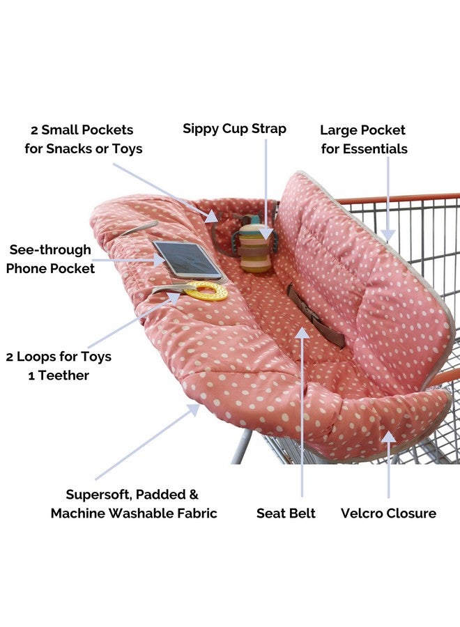 Shopping Cart Cover And High Chair Cover Pink Dots