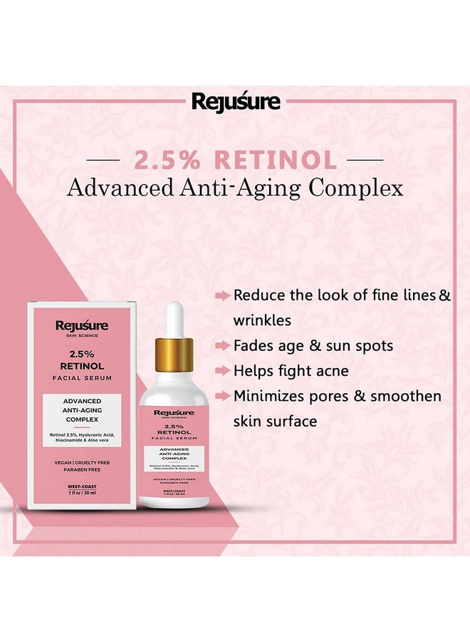 2.5% Retinol Anti-Aging Face Serum For Wrinkles & Fine Lines Boost Collagen & Restoration - 30 Ml (Pack Of 3)