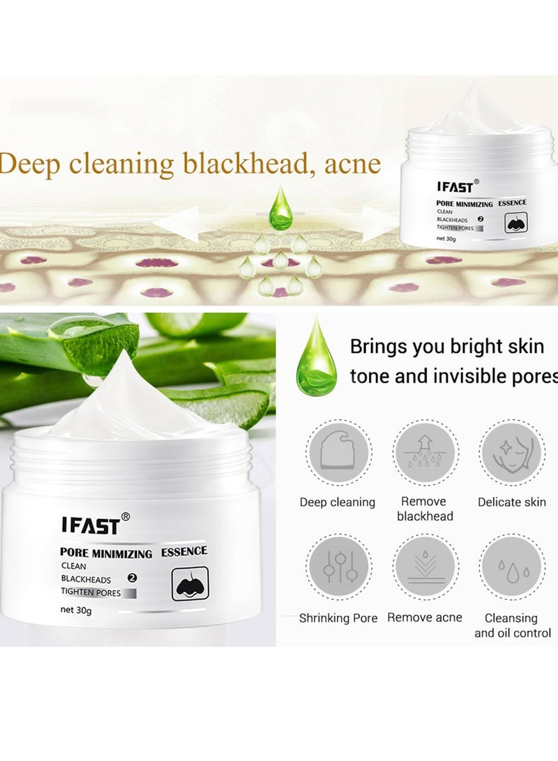 2Pcs Blackhead Export Essence and 1 Pc Pore Minimizing Essence with 100Pcs Strips Blackhead Remover Mask Nose Plant Pore Strips Whitehead Removal and Pore Minimizing Essence Nose Strips