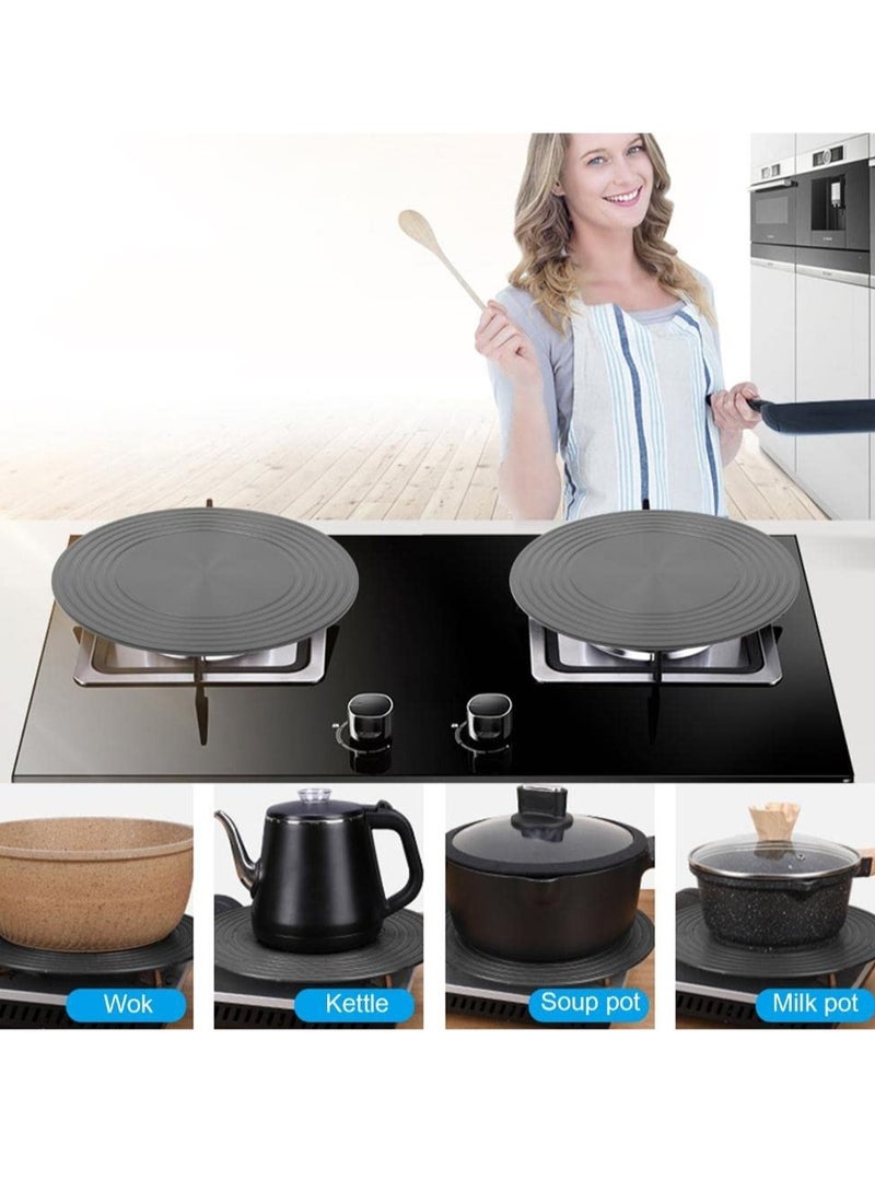 Gas Stove Heat Diffuser for Cookware Protection and Fast Defrosting, 24cm Round Simmer Plate with Clip