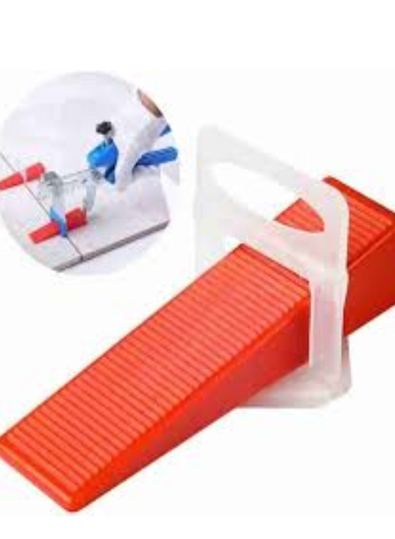 KNP Red Wedges Tile Leveling System Pack of 100 These systems are used to reduce lippage (uneven tile edges) and create a seamless finish in tiling projects.