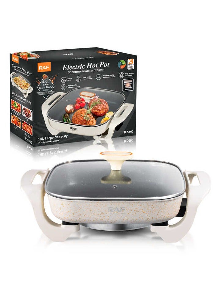 Electric Hot Pot Electric Cooking Pot 1200W 5L Non-stick coating