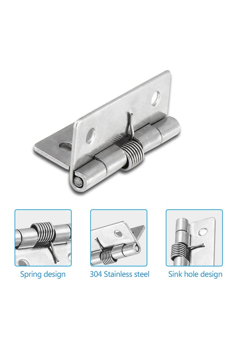 Self-Closing Spring Door Hinges - 2 Inch Set of 4, Automatic Soft Close Hinges for Residential Doors, Easy Install, Durable and Reliable Door Closers