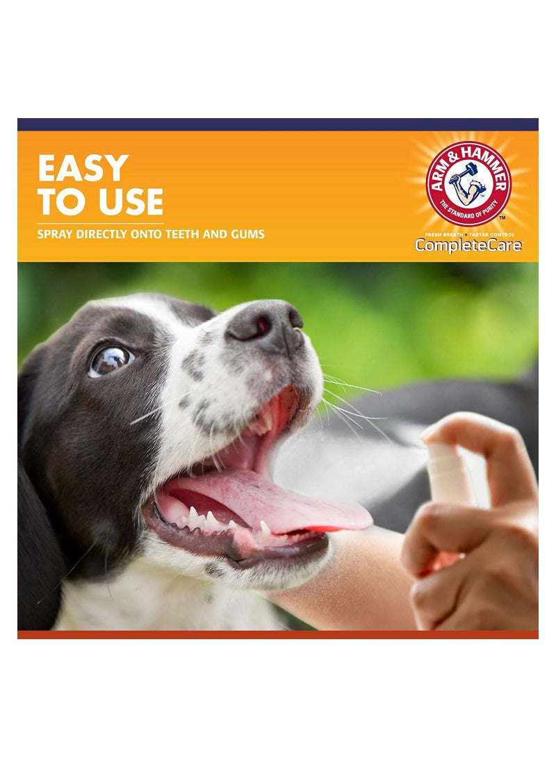 Arm & Hammer Complete Care Dog Dental Spray, 6 Fl Oz | Mint Flavor Dog Dental Spray for Easy Brushless Cleaning | Baking Soda Enhanced Formula for Fresh Breath and Tartar Control