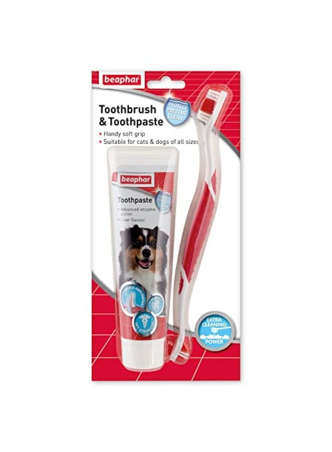 Beaphar Toothbrush & Toothpaste Combipack For Cats & Dogs