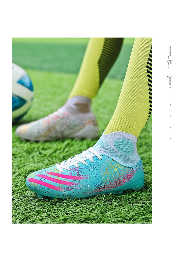 High-Top Lace-Up Spiked Football Sneakers