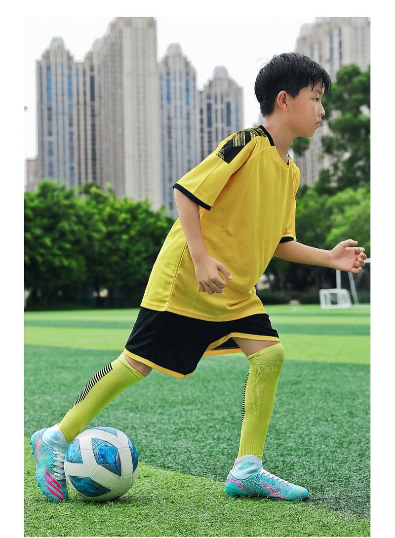 High-Top Lace-Up Spiked Football Sneakers
