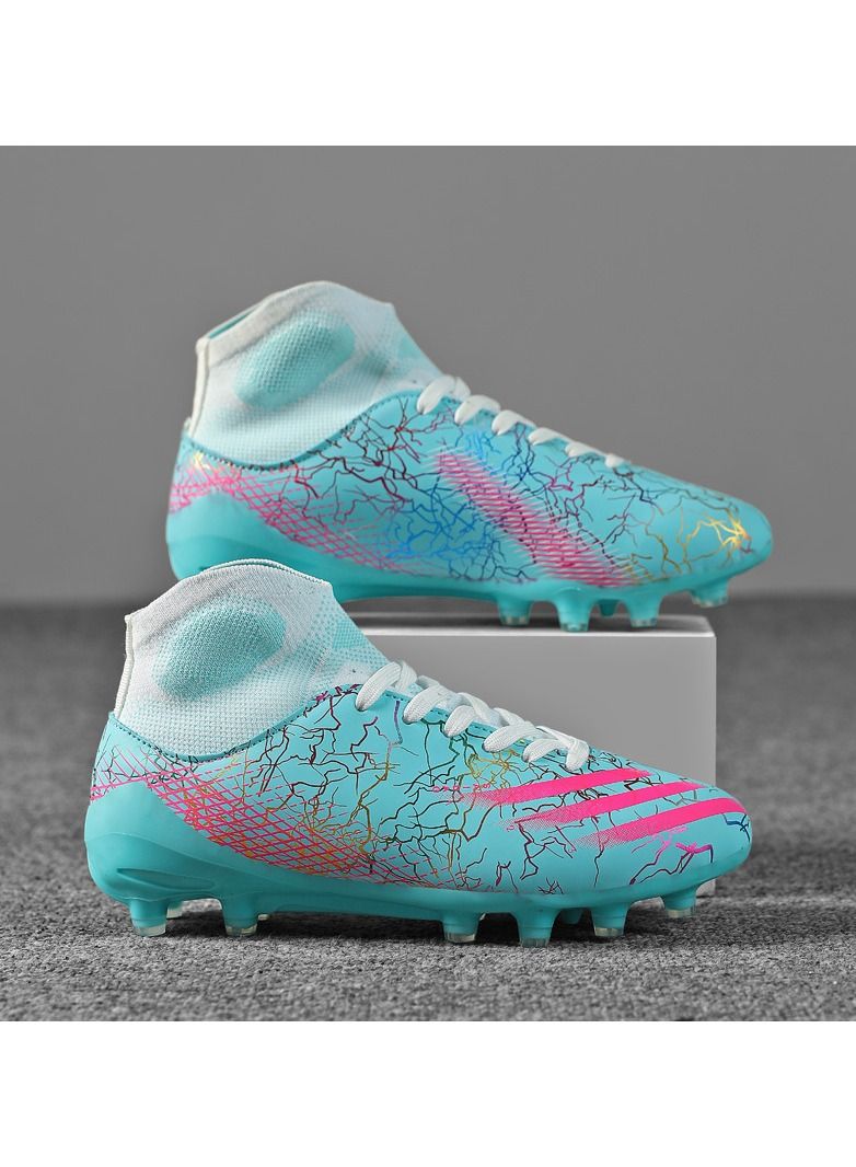 High-Top Lace-Up Spiked Football Sneakers