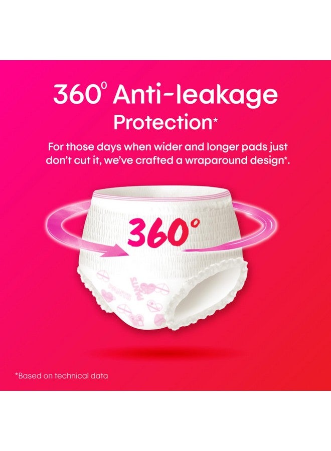 Overnight Period Panties (Small/Medium Size, Pack Of 10 Panties) For Heavy Flow Period Protection | With 360 Degree Anti-Leakage Design & Airy-Soft Fabric | 1 Panty = ~3 Regular Pads