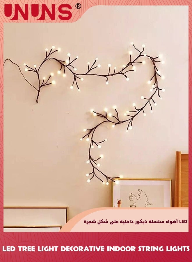 LED Tree Branch Lights For Wall,Willow Vine Lights,Romantic White Bubble Ball Night Lights,45 LEDs Vines With Lights For Living Room Bedroom Wall Corner Home Decor,Table Lamp Party Decoration