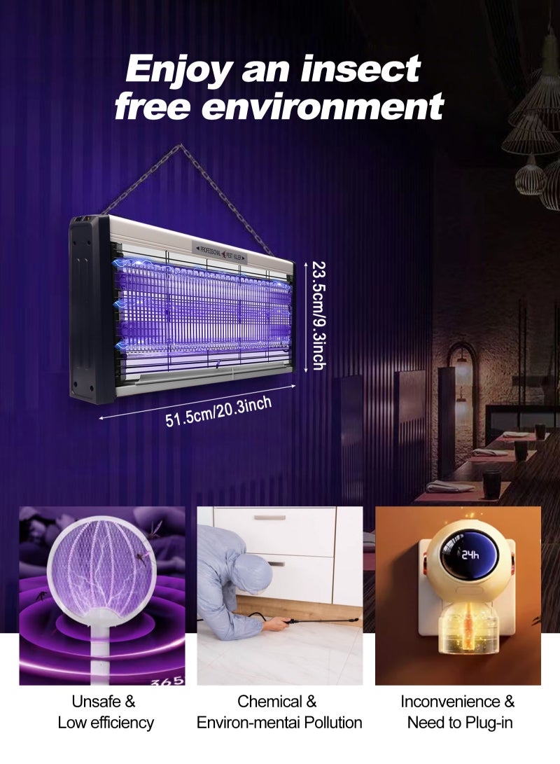 Electric Bug Zapper, High Grid Indoor Mosquito Killer with 40W Lamps, Plug-in Hanging Insect Trap for Mosquitoes, Moths, Gnats, Flies and Flying Insects Indoor Use