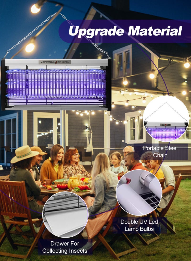 Electric Bug Zapper, High Grid Indoor Mosquito Killer with 40W Lamps, Plug-in Hanging Insect Trap for Mosquitoes, Moths, Gnats, Flies and Flying Insects Indoor Use