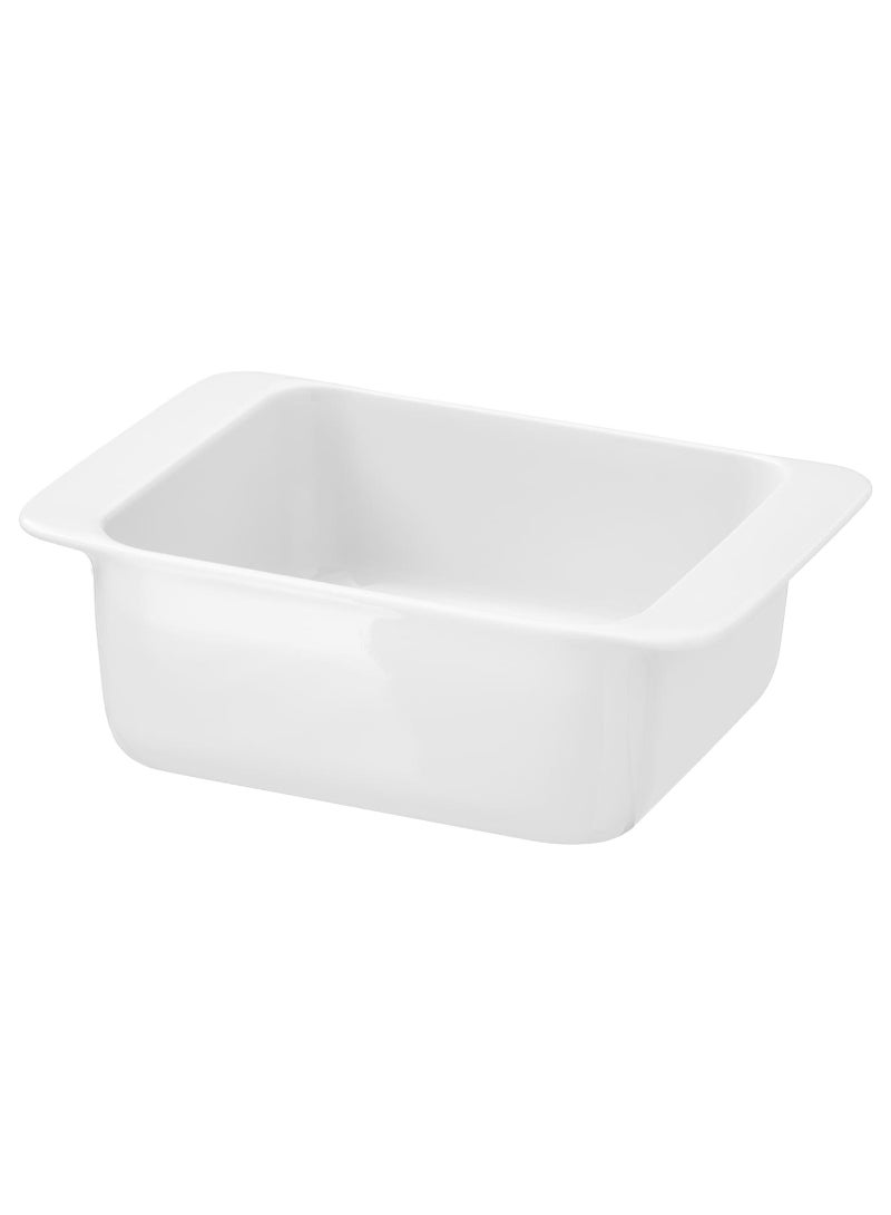 Oven dish, white, 18x13 cm