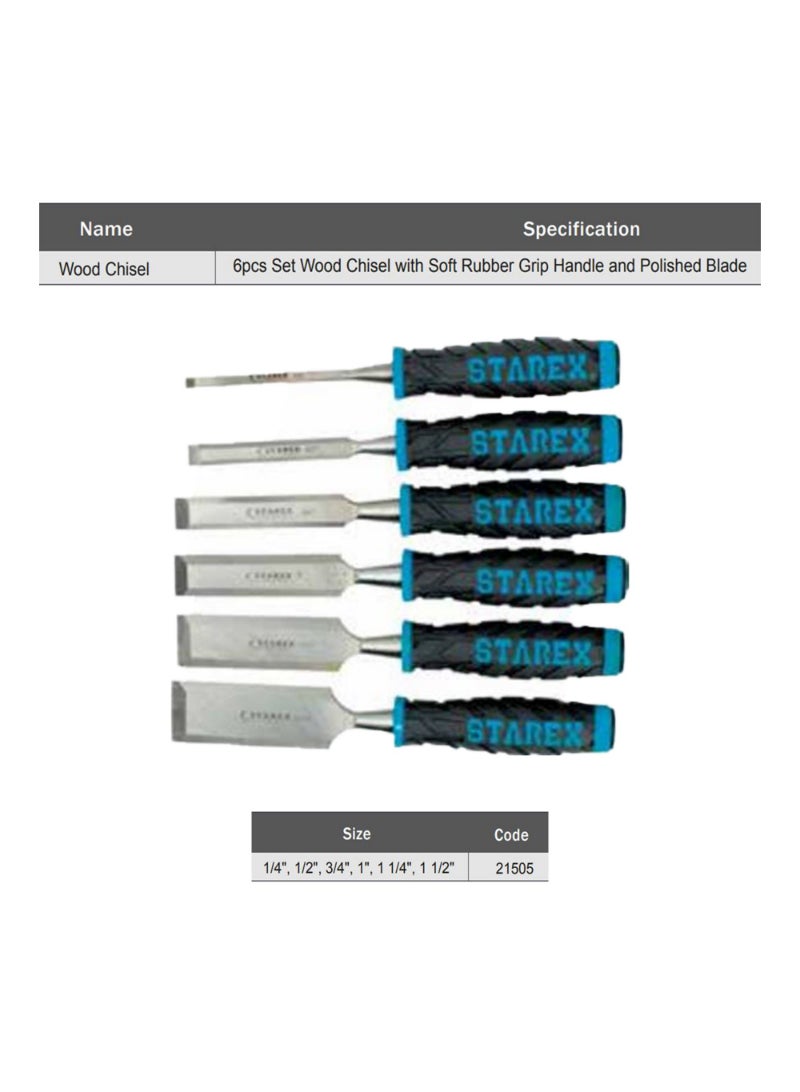 Wood Chisel 6pcs/set(1/4 - 11/2