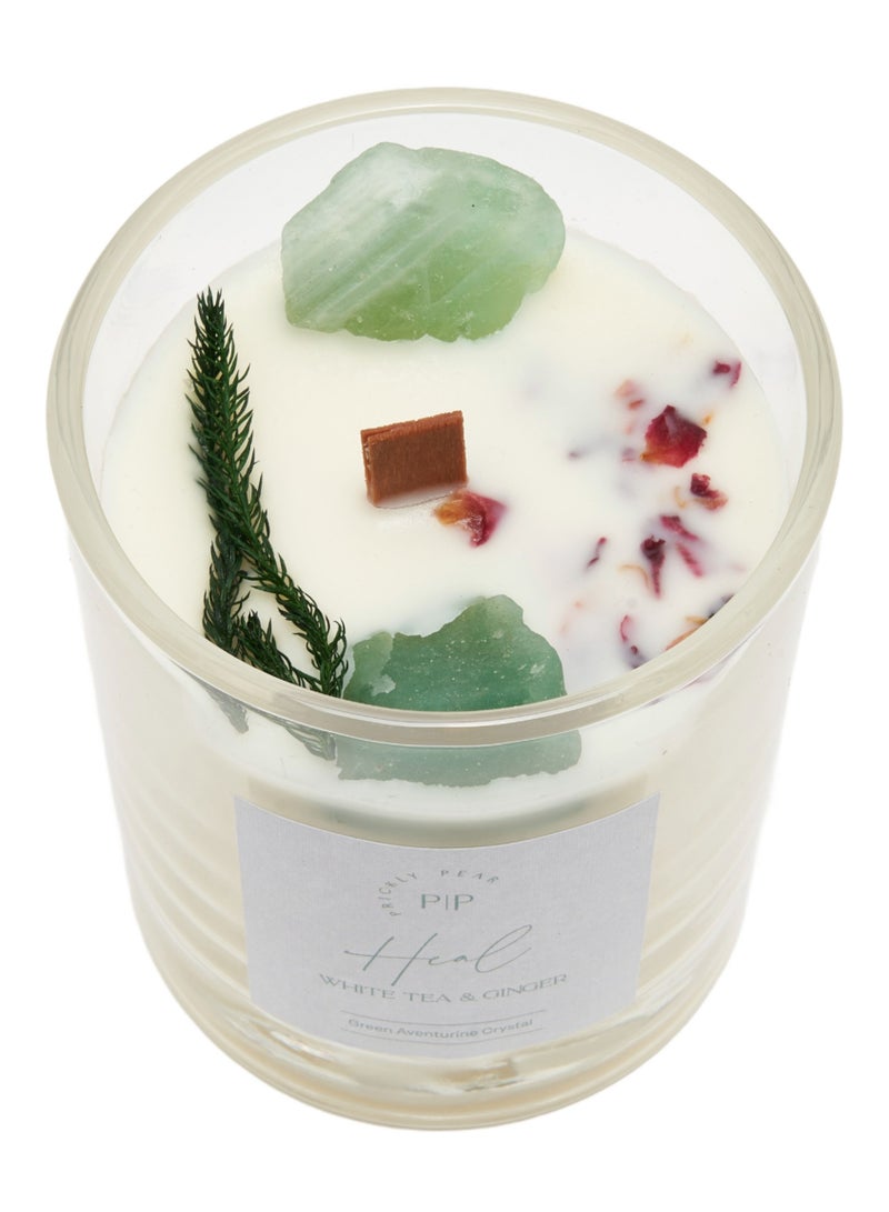 Green Aventurine Crystal 'Heal' Candle, 200g