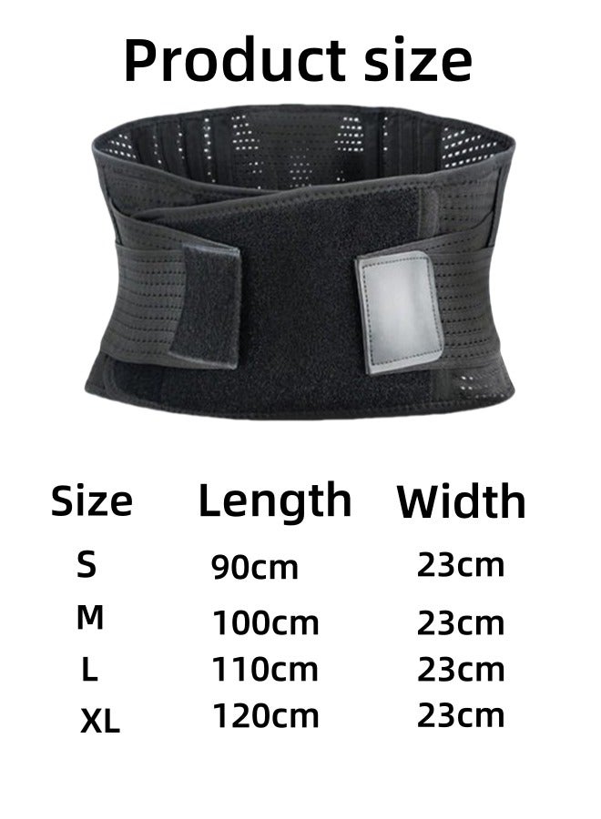 Sports Back Brace for Men and Women - Breathable Waist Lumbar Lower Back Support Belt for Sciatica, Herniated Disc, Scoliosis Back Pain Relief, Heavy lifting, with Dual Adjustable Straps