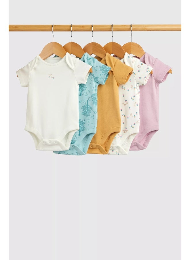 Garden Bunny Short-Sleeved Bodysuits - 5 Pack