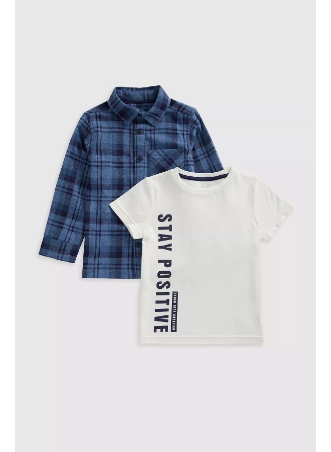 Blue Check ShirT Set