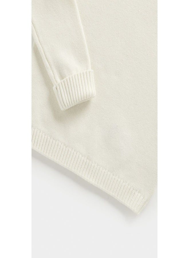 White Roll Neck Knitted Jumper