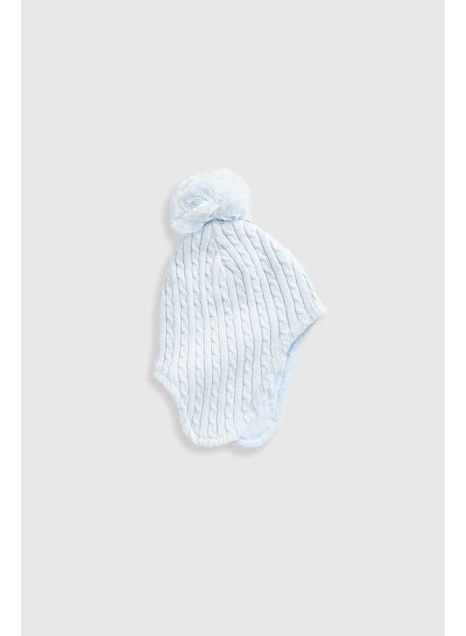 Blue Knitted Trapper Baby Hat