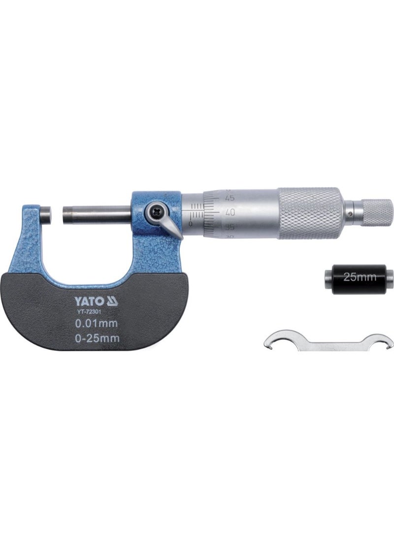 YATO Mechanical Micrometer 25-50mm in Plastic Case YT-72301
