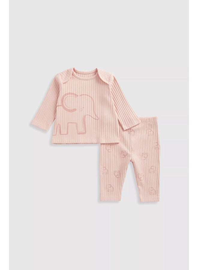 Pink Elephant T-Shirt and Leggings Set