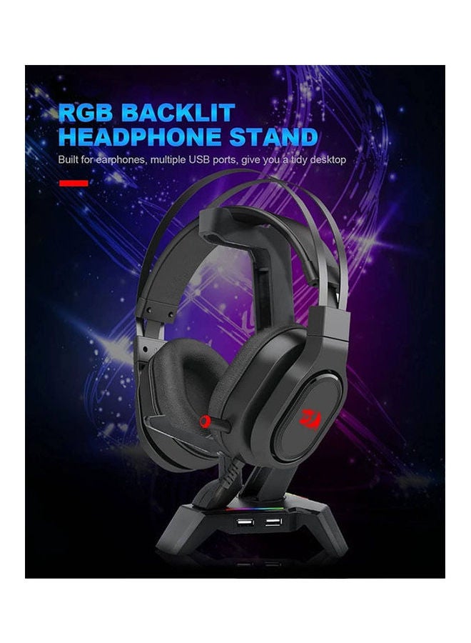 Scepter Elite Rgb Headphones Stand & Gaming Mouse Bungee With 4 Usb 2.0 Hub Ports