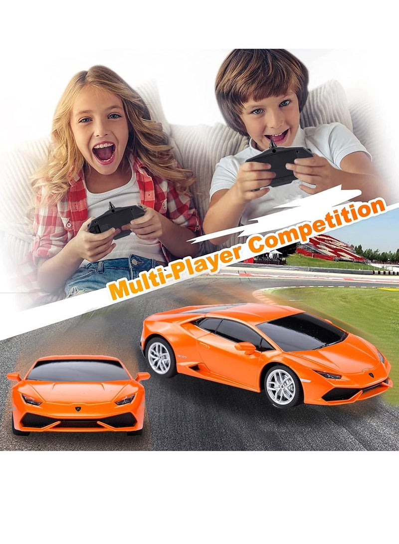 1:24 Scale Official Licensed Lamborghini HURACÁN LP610-4 Electric Remote Control Sport Racing Hobby Toy Car, RC Car Model Vehicle Gift for Boys, Girls, Teens and Adults - Orange