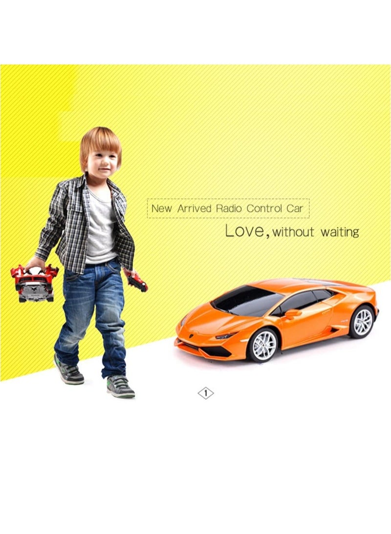 1:24 Scale Official Licensed Lamborghini HURACÁN LP610-4 Electric Remote Control Sport Racing Hobby Toy Car, RC Car Model Vehicle Gift for Boys, Girls, Teens and Adults - Orange