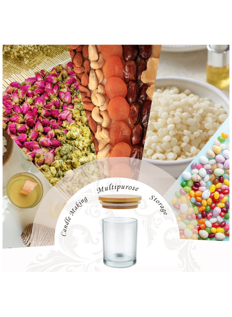 12Pack 8oz Clear Glass Candle Jars with Lids and Candle Making Kits - Bulk Empty Candle Jars for Making Candles