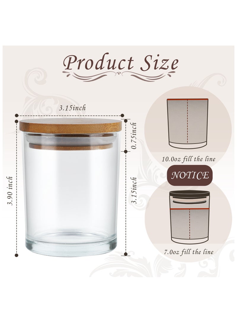 12Pack 8oz Clear Glass Candle Jars with Lids and Candle Making Kits - Bulk Empty Candle Jars for Making Candles