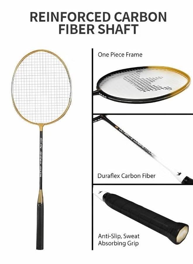 2 Pieces Badminton Set,Outdoor sports set,Badminton Set Including 1 Badminton Bag,2 Rackets,3 badminton balls,1 Replacement Grip Tapes