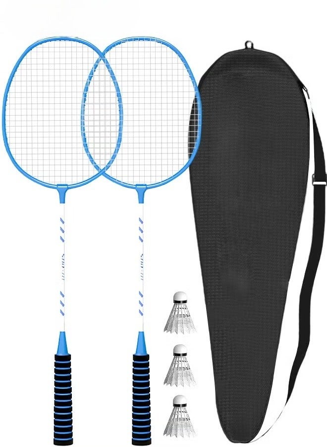 2 Pieces Badminton Set, Lightweight Alloy Badminton Racket Including 3 Nylon Badminton and 1 Racket Bags,Outdoor Sports Accessories