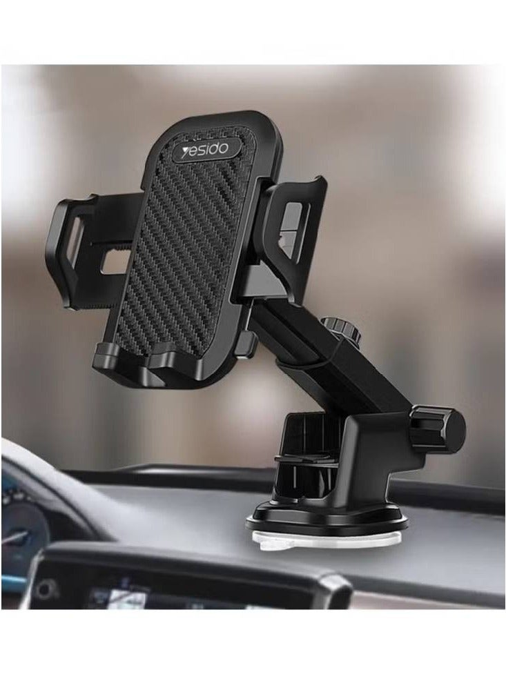 Yesido C23 Universal Car Phone Holder Stand Dashboard Windshield GPS Car Mount Bracket Sucker Mobile Phone Holder Under For 6.4 inch devices